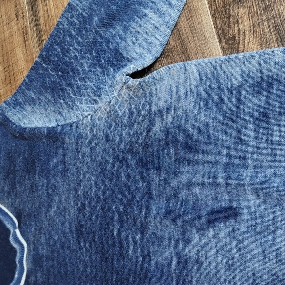 Raffi Garment Dye Crewneck Sweater Size XL In Blue 100% Extra Fine Merino Wool - Picture 4 of 11